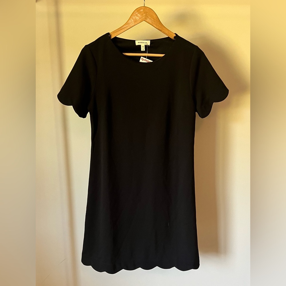 Black Scalloped Mini Dress
